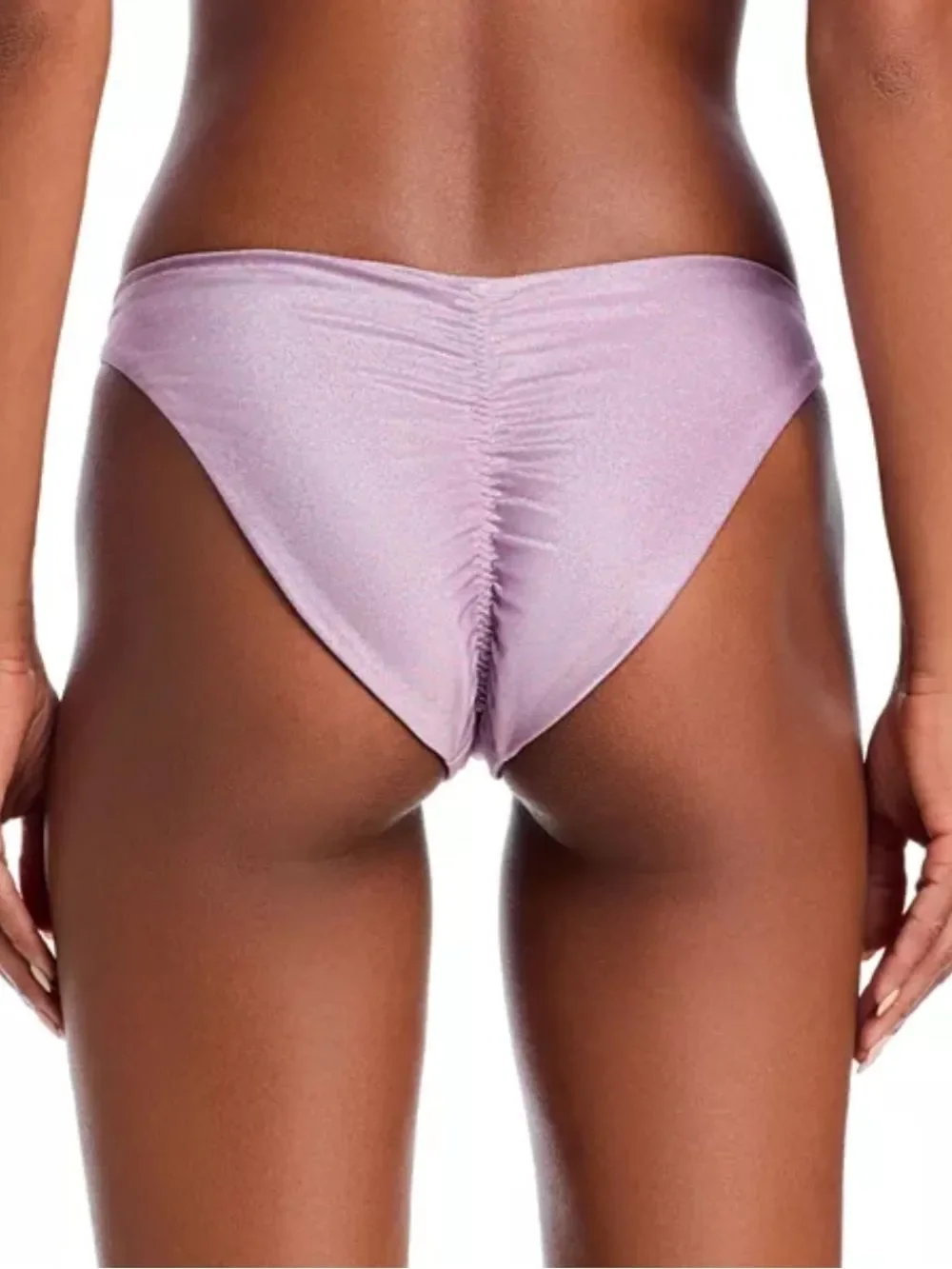Lilac Bandeau Bikini Set with Gold Ring Accents - Women Swim
